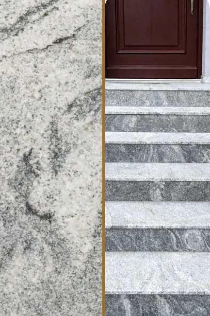 Stopień granitowy Royal Juparana płomieniowany 150x33x2 cm