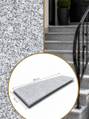 Stopnica granitowa G602 180x40x2 Płomień z krawędziami Poler/Bullnose