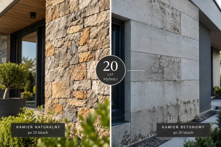 Kamień elewacyjny naturalny czy betonowy? Sprawdzamy, co przetrwa 20 lat